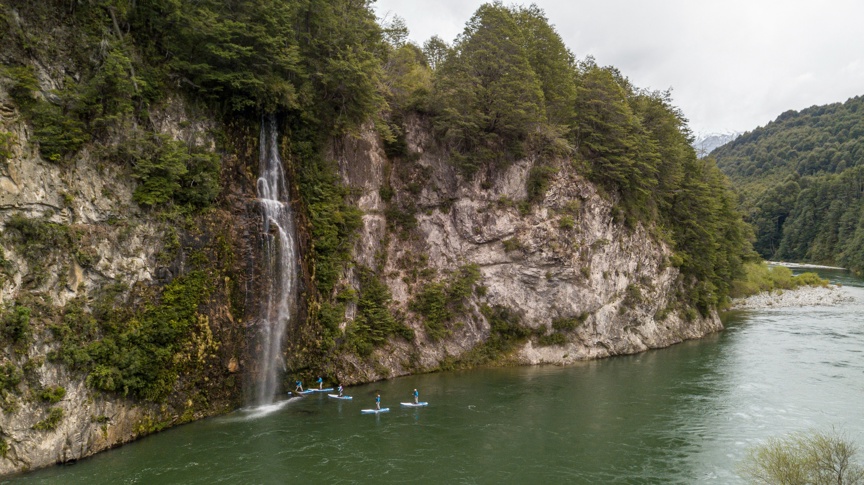 Stand up paddleboarding in Patagonia.