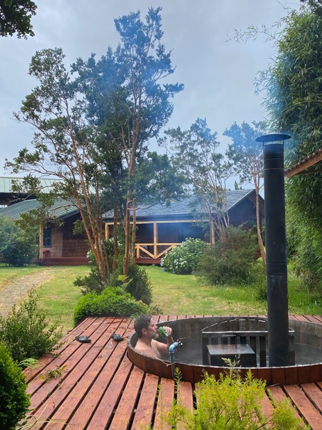 Head home for a hot tub soak, pisco sour, and homemade empanadas 