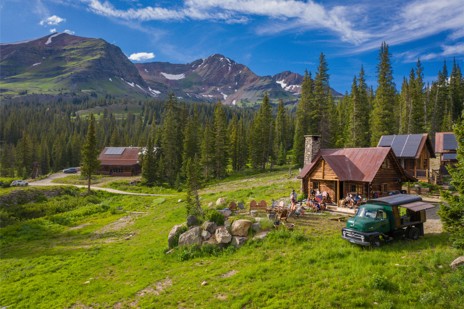 Exterior of the Movie Cabin in summer