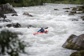 Inflatable kayaking in the French Alps.
