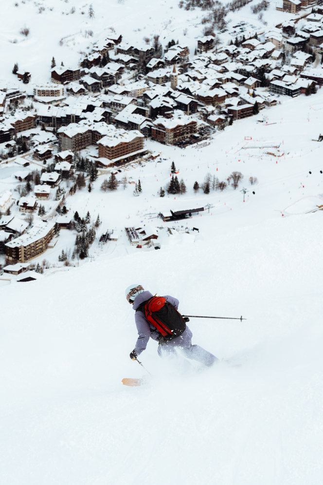 On Piste Skiing in France.