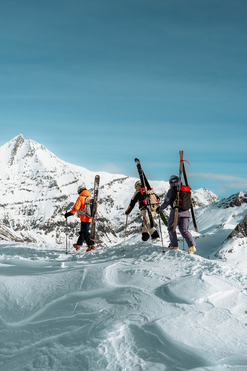 Ski touring in the French Alps.
