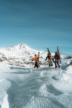 Ski touring in the French Alps.