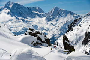 Ski touring in the French Alps.