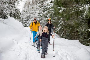 Snowshoeing in the French Alps.