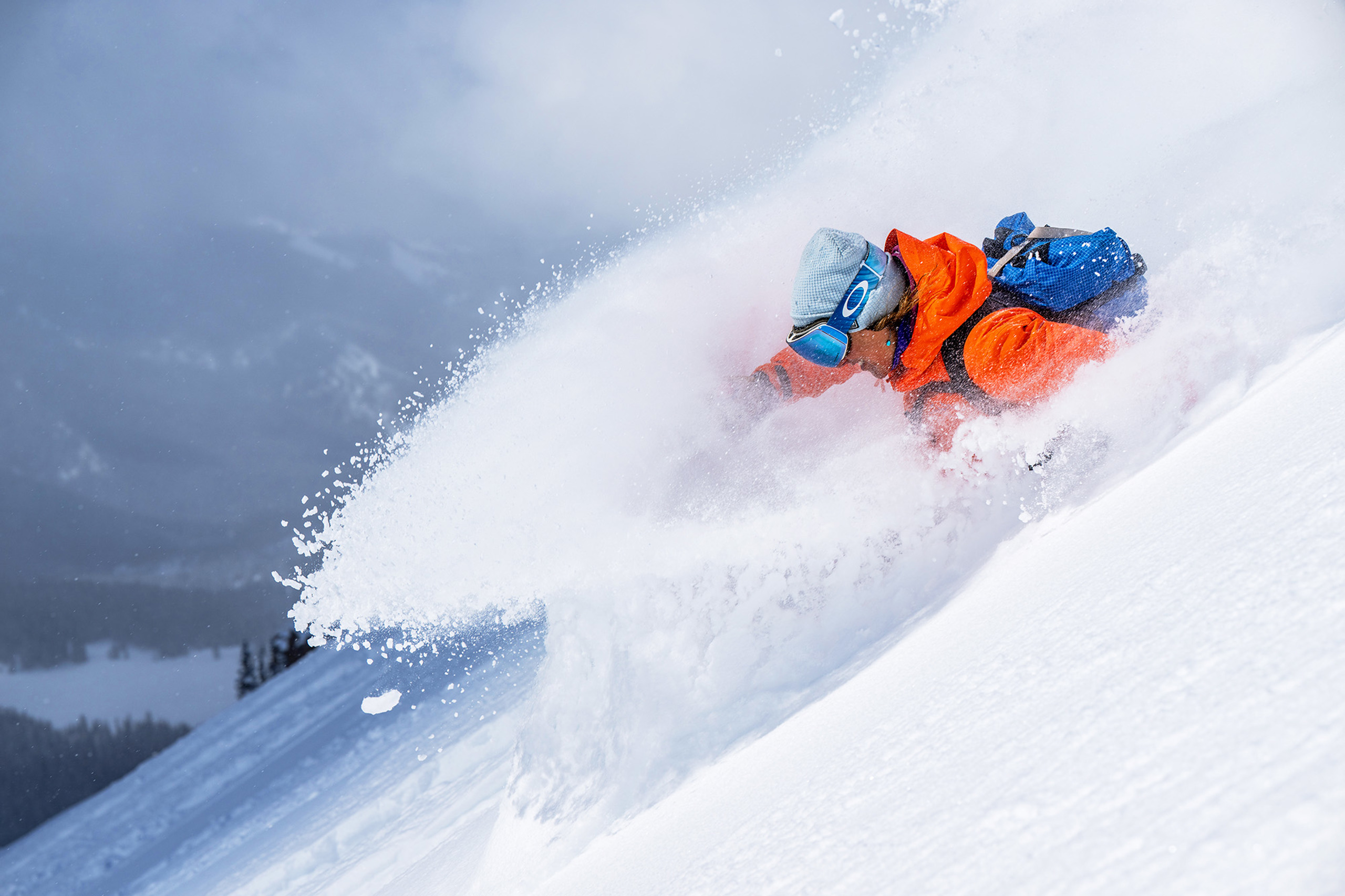 Skier on a powder day in Colorado