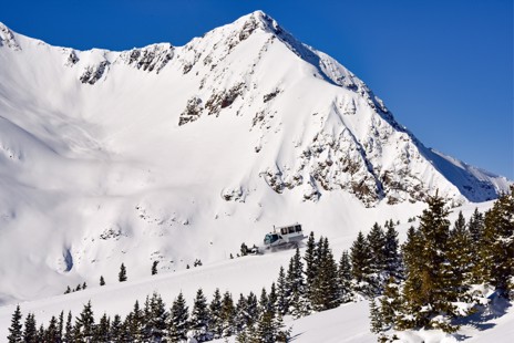 Head out on the snowcat with your gear and guides