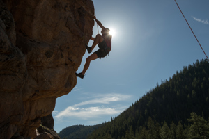 Rock climbing in Colorado.