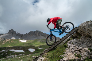 Mountain biking in the French Alps.