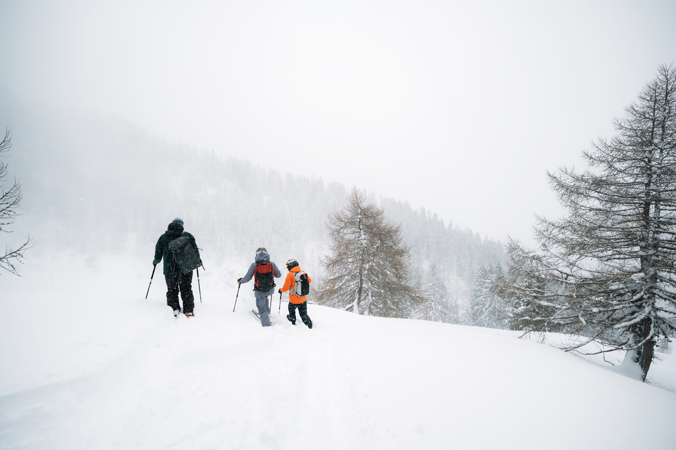 People skiing at French ski resort.
