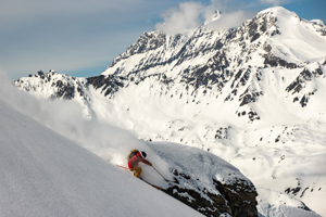 Skiing in the French Alps.