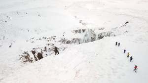 Snowshoeing in Iceland.
