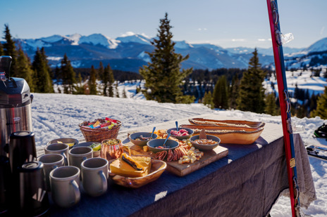 Join the skiers for lunch at our mountain outpost